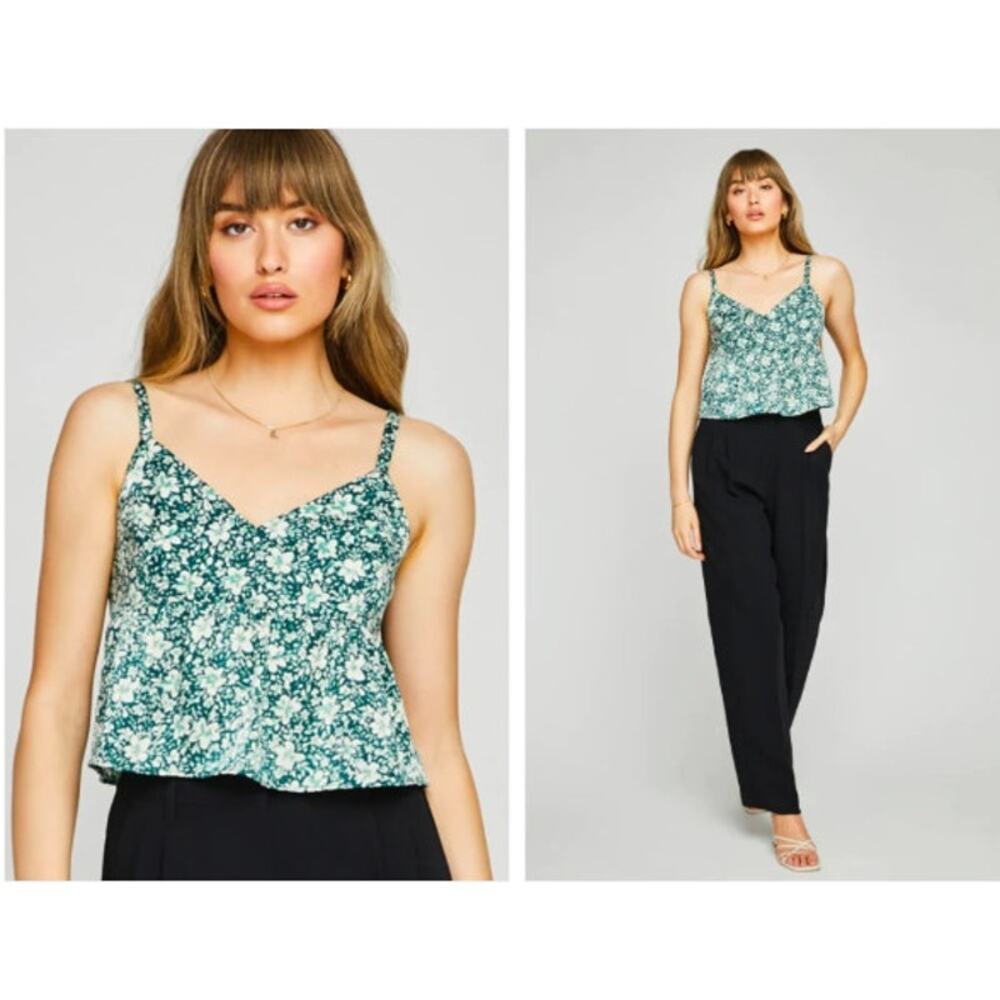 Gentle Fawn Mae Tank Palm‎ Ditsy Size Medium Floral Green White